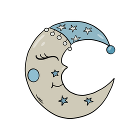 Baby half moon pillow clipart