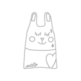 Cute nursery animal pillow black and white clipart