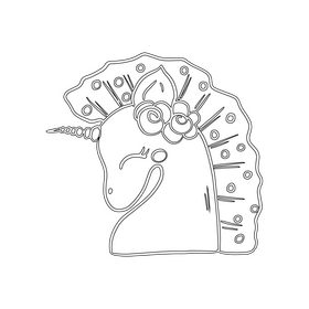 Cute animal baby pillow black and white clipart