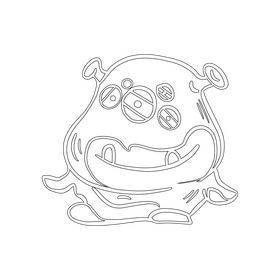 Jelly Monsters black and white clipart