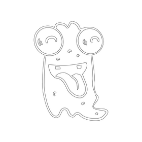 Cute Jelly Monsters black and white clipart