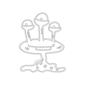 Cute Jelly Monsters black and white clipart