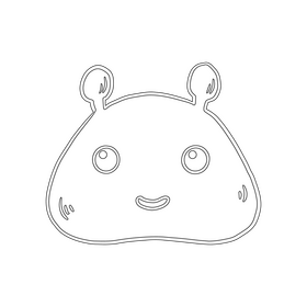 Jelly Monsters cartoon black and white clipart