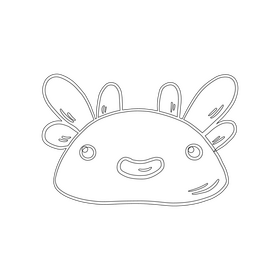 Jelly Monsters character black and white clipart