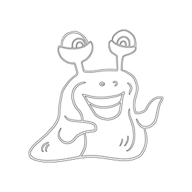 Jelly Monsters black and white clipart