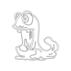 Jelly Monsters black and white clipart