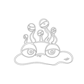 Jelly Monsters black and white clipart