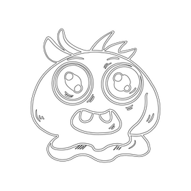 Jelly Monsters black and white clipart