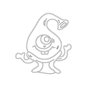 Jelly Monsters drawing black and white clipart