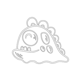 Jelly Monsters drawing black and white clipart