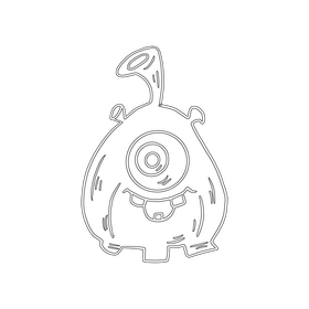 Jelly Monsters drawing black and white clipart