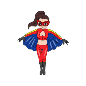 Female superhero cartoon clipart