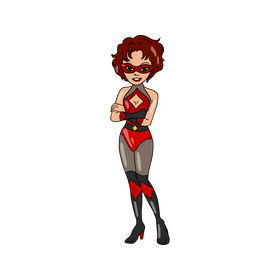 Female superhero cartoon clipart