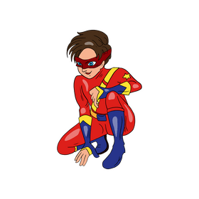 Superhero character drawing clipart