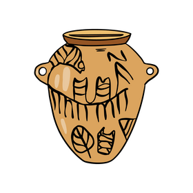 Egyptian Earthenware pot clipart