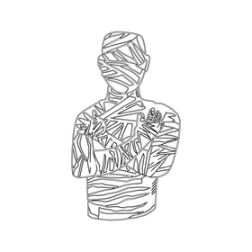 Egyptian Mummy black and white clipart