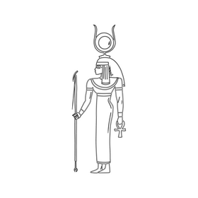 Hathor black and white clipart