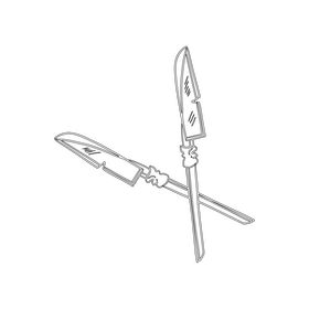 Egyptian blades black and white clipart