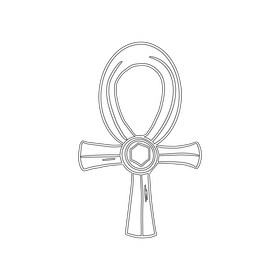 Egyptian Cross Ankh black and white clipart