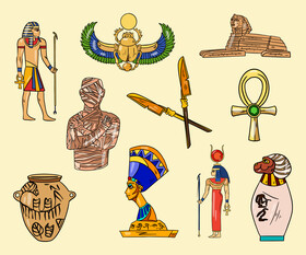 Ancient Egyptian Styles Vector Material 08 Free Download