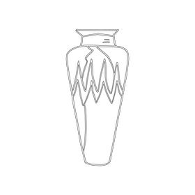 Egyptian Amphora black and white clipart