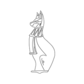 Egyptian cat black and white clipart