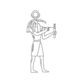 Egyptian Ra black and white clipart