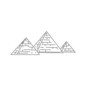 Egyptian Pyramids black and white clipart