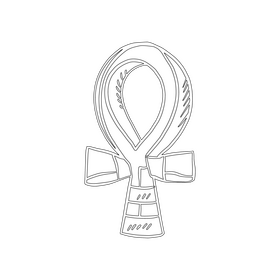 Egyptian Cross Ankh black and white clipart