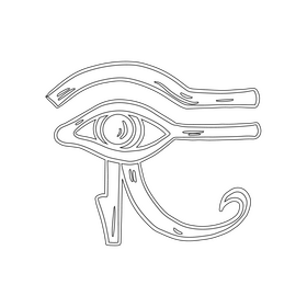 Eye of Horus black and white clipart