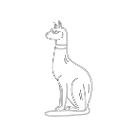 Egyptian cat black and white clipart