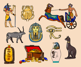 Ancient egyptian styles vector material 08 free download