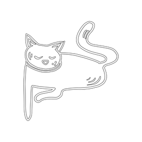 Pet, cute cat black and white clipart