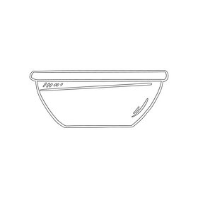 Kitchen Bowl black and white clipart