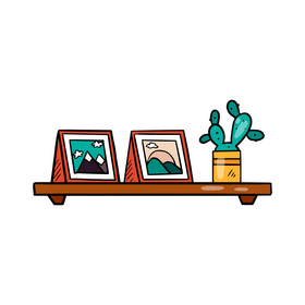 Shelf on the wall clipart