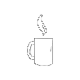Hot cup black and white clipart