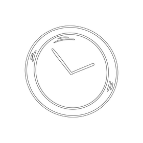 Clock black and white clipart