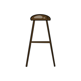 Wooden bar stool clipart