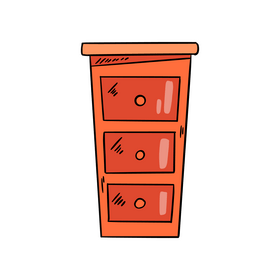 Orange Chest of drawers clipart