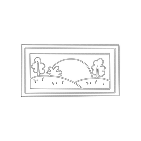 Picture on the wall black and white clipart