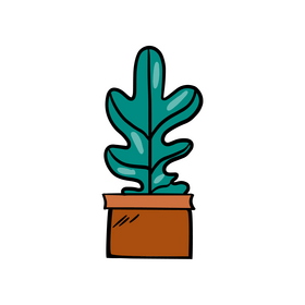 Cartoon flower in a pot clipart