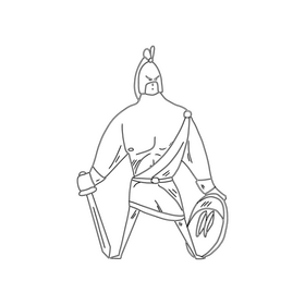 Ares black and white clipart