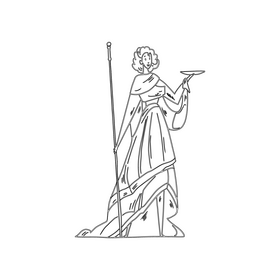 Hera black and white clipart