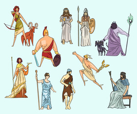 Myth greek gods vector