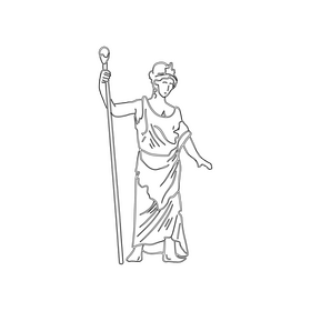 Hera black and white clipart
