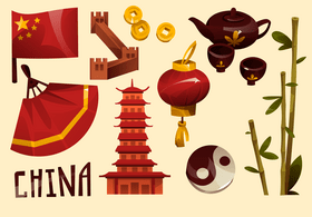 China icon set vector