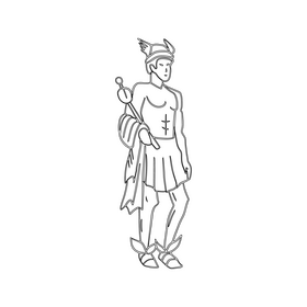 Hermes black and white clipart