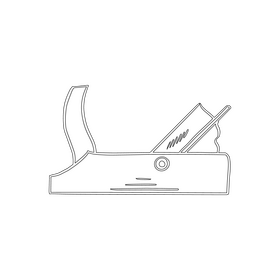Hand plane black and white clipart