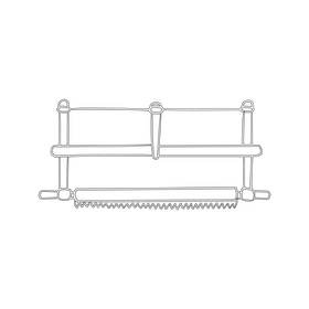 Woodworking hand saw black and white clipart