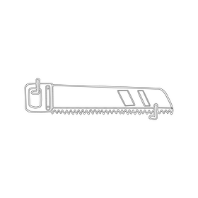 Woodworking saw black and white clipart